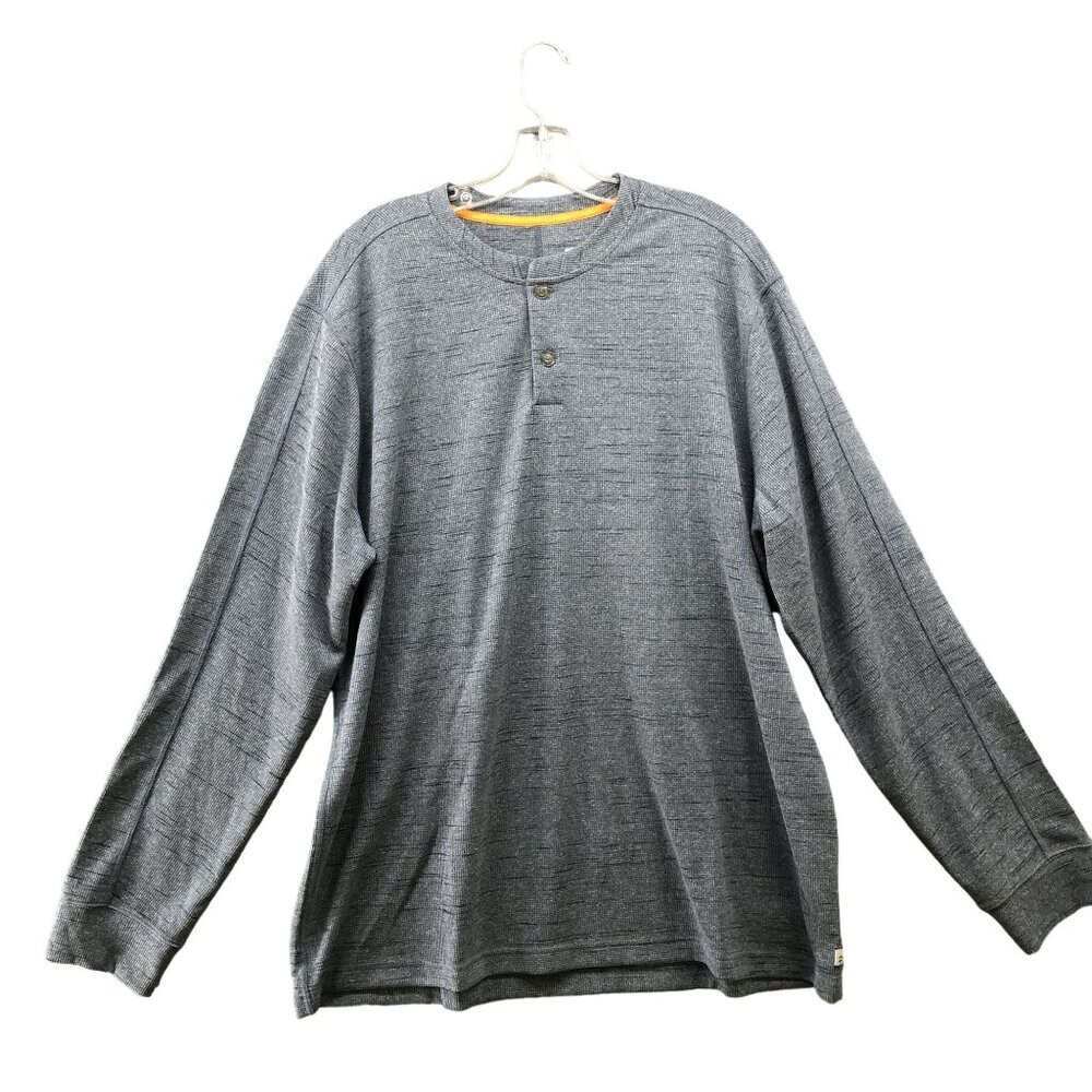 Orvis Active Henley Long Sleeve‎ Shirt Mens XL Gray Performance Outdoors Hiking